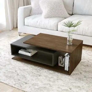 Duo-Level Floating Shelf Modern Coffee Table - Image 1