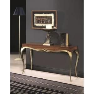 Luxury Art Deco Walnut and Gold Console - Image 1