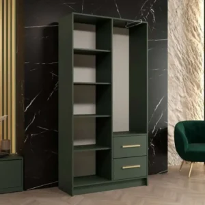 Turkish Forest Green Wardrobe with Gold Inlay - Image 2