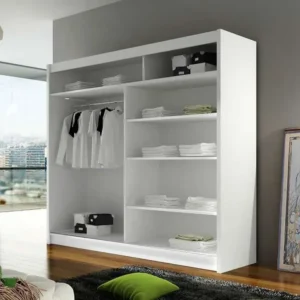 Modern High-Contrast White and Ebony Wardrobe - Image 2