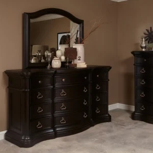 Elite Luxury Upholstered Polish Bed in Dark Brown & Grey Jute - Image 2