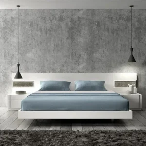 Zenith Floating Minimalist Bed in Stark White - Image 1