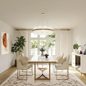 Marble Elegance Turkish Gold Dining Suite - Image 2