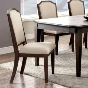 Heritage Dark Brown Wood Extendable Dining Set with Beige Upholstery - Image 3