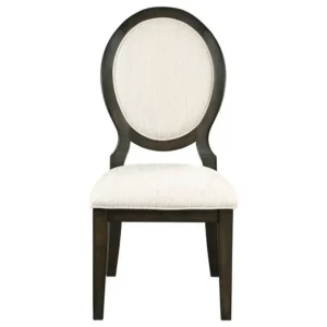 Regency Circular Dark Wood Dining Set with Oval Back Chairs - Image 2