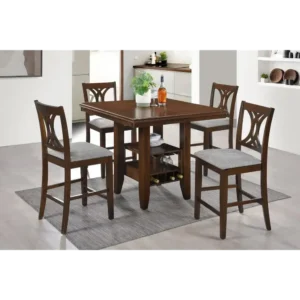 Heritage Square Counter Height Table with Wine Storage - Image 1