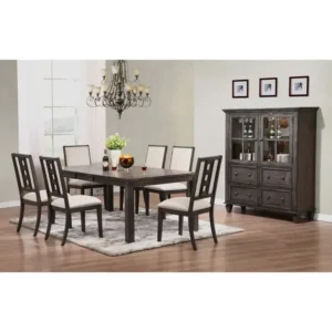 Winston Classic Dark Oak Dining Suite with Display Cabinet - Image 1