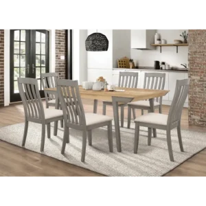 Nordic Grey & tural Oak Minimalist Dining Set - Image 1
