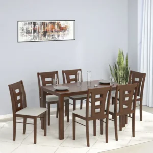 Kingston Traditiol Brown Wood Table with Ladder Backs - Image 1