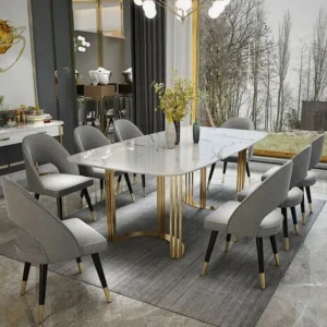 Grande Turkish Grey Velvet Set with Gold S-Base - Image 1