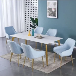 Sky Blue Turkish Minimalist Gold Dining Set - Image 1