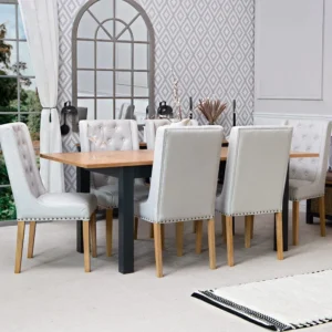 Heritage Trestle Light Oak Dining Set - Image 1