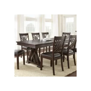 Kingston Classic Dark Brown X-Base Dining Set - Image 1