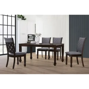 Sterling Luxury Grey Velvet Dining Ensemble - Image 1