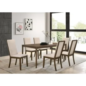 Minimalist Simple Beige Parsons Dining Set - Image 1
