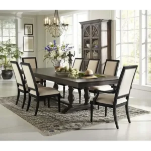Grand Manor Luxury Carved Trestle Dining Set - Image 1