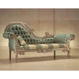 Versailles Emerald and Gold Orte Chaise - Image 1
