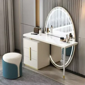 Aura Minimalist Marble Top Vanity Set - Image 1