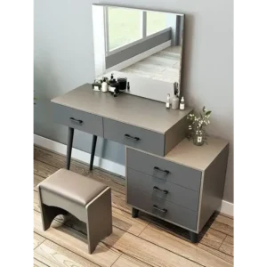 Contemporary Slate Grey L-Shaped Dressing Station - Image 1