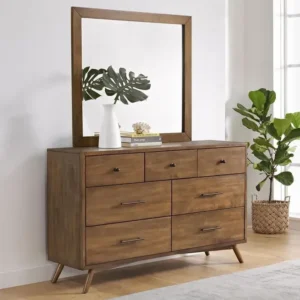 Mid-Century Modern Solid Wood Six-Drawer Dresser - Image 1