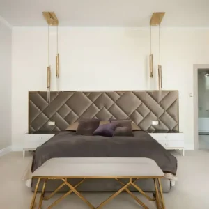 Grand Turkish Diamond Tufted Velvet Bed with Integrated Side Panels - Image 1