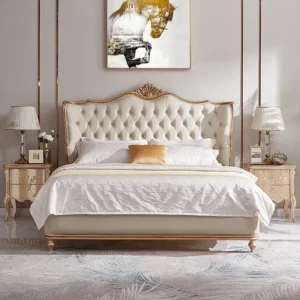 Royal Golden Deco Luxury Tufted Bed - Image 1
