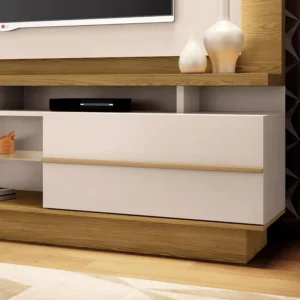 Contemporary LCD Floor Unit with Wood Grain Back Panel & LED Accents - Image 2