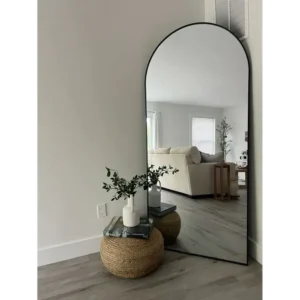 Nordic Arch Minimalist Black Frame Floor Mirror - Image 1