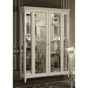 Metropolitan White Multi-Pane Glass Showcase - Image 1