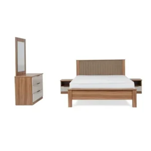 Modern Two-Tone Lamited Platform Bed with Integrated Storage - Image 2