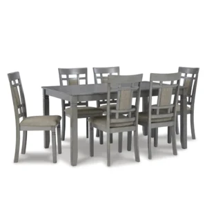 Classic Grey Wooden Dining Chair with Fabric Padded Seat – Timeless Design - Image 2