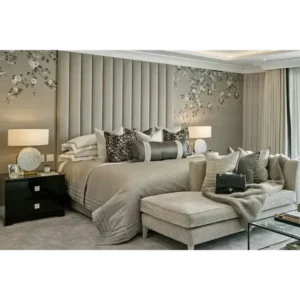 Willow Grey Fluted Floral Wall Bed - Image 1