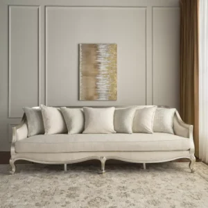 Serene Silver Deco Velvet Luxury Sofa - Image 1
