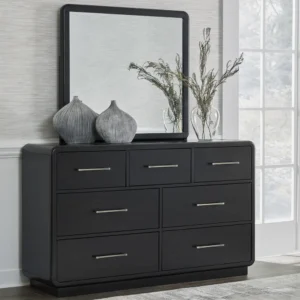 Contemporary Black & Grey Deco Bed with Vertical Tufted Headboard - Image 2