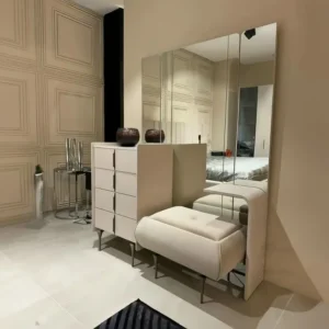 Modern Turkish Grey Fabric Bed with Extended Vertical Tufted Headboard - Image 2