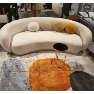 Crescent Moon Ivory Boucle Sectiol - Image 1