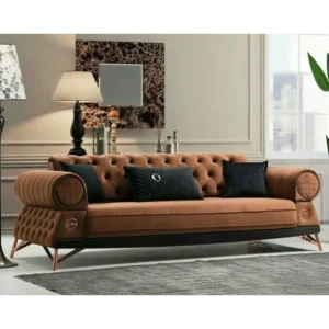Heritage Tufted Brown Velvet Chesterfield - Image 1