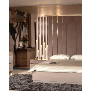 Golden Sands Illumition Wall Bed with Fluted Pillar Accents - Image 3