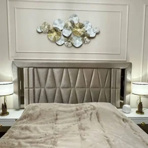 Serene Ivory Turkish Deco Upholstered Bed - Image 3