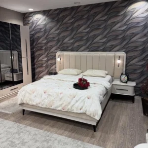 Luxury Fluted Cream Velvet Designer Bed - Image 2