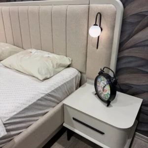 Luxury Fluted Cream Velvet Designer Bed - Image 3