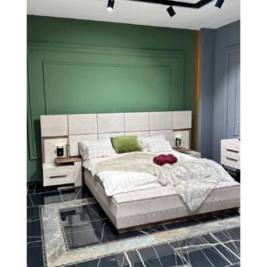 Serene Emerald Accent Modern Velvet Fabric Bed - Image 1