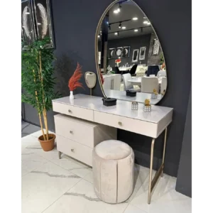 Platinum Linear Modern Velvet Bed with Tall Headboard - Image 2