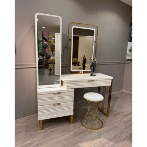 Royal Garden Turkish Deco Beige Velvet Bed - Image 3