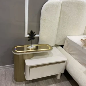 Golden Scallop Luxury Jute Fabric Bed - Image 2