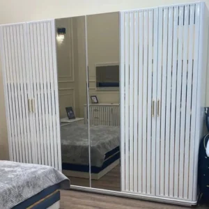 Royal Azure Turkish Velvet Deco Bed with Gold Inlays - Image 2