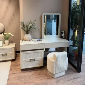 Serene Beige Velvet Deco Bed with Integrated LED Lighting - Image 2