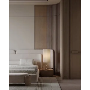 Zenith Grand Oversized Headboard Bed in Cream Velvet - Image 2