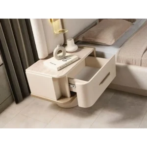 Orbit Ivory Arched Headboard Bed with Built-in Sconces - Image 2