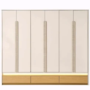 Terra Soft-Curve Beige Velvet Bed with Oak Accents - Image 6